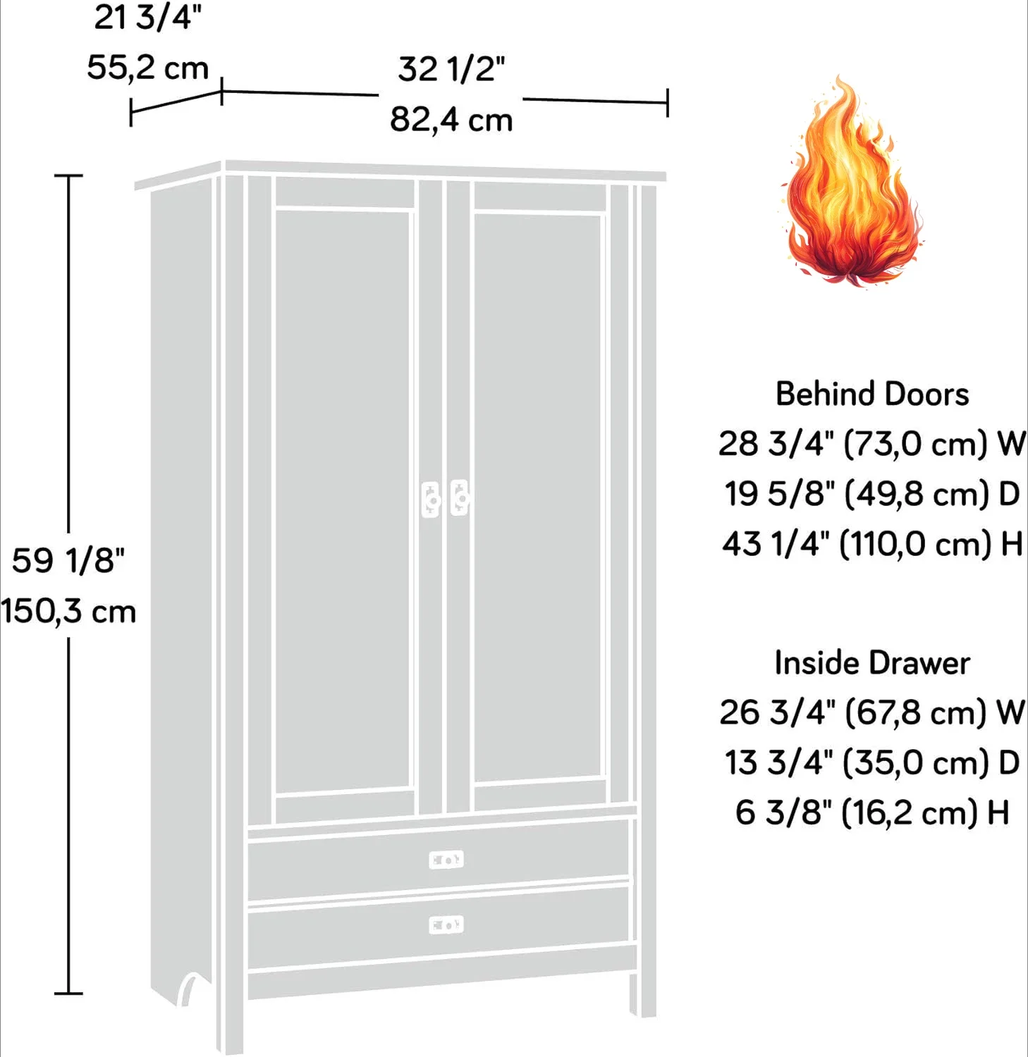 

Cottage Road Armoire, Soft White finish