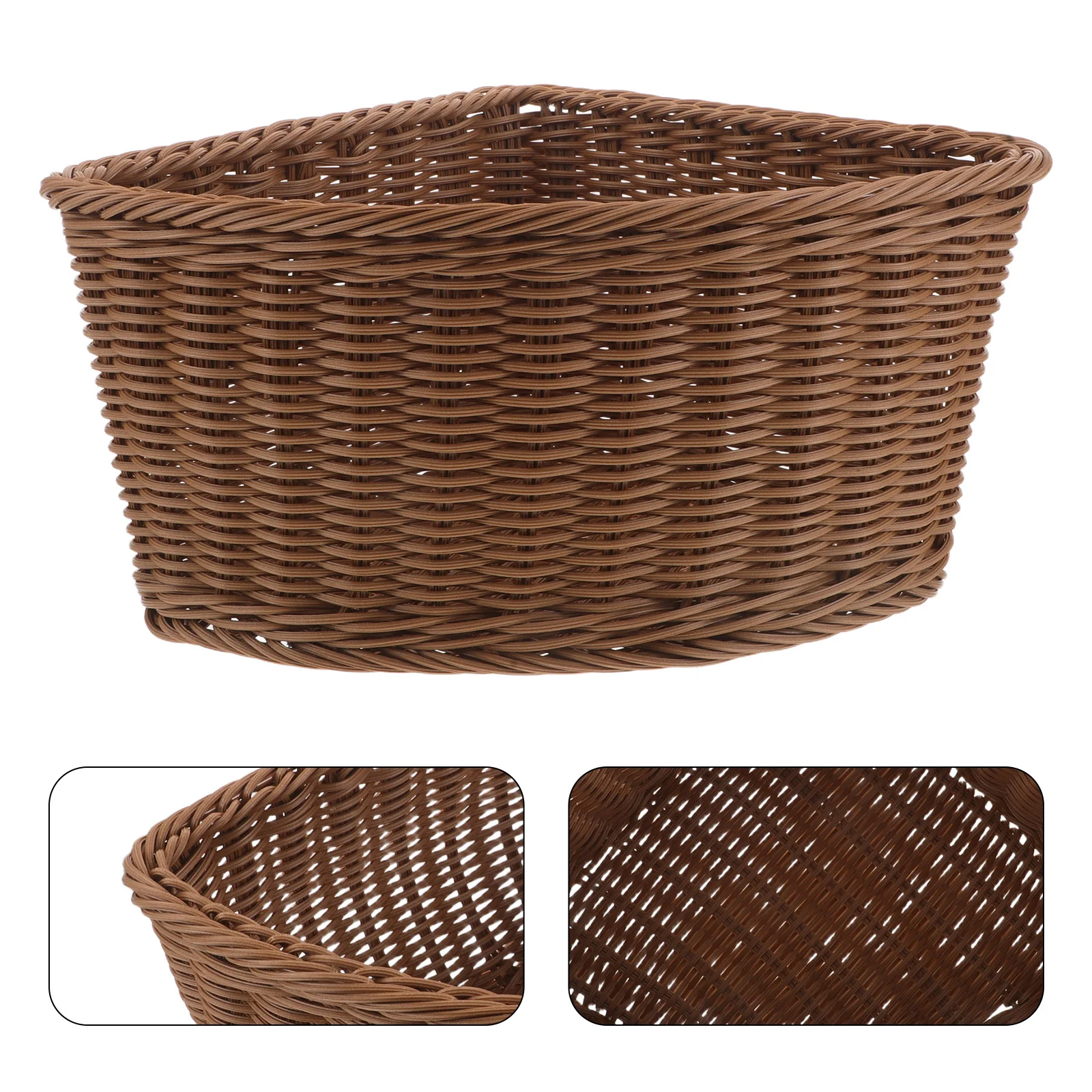 

Fan Shape Triangular Corner Storage Basket Handwoven Organizer Bin for Wardrobe Bathroom Kitchen Snacks Cosmetics