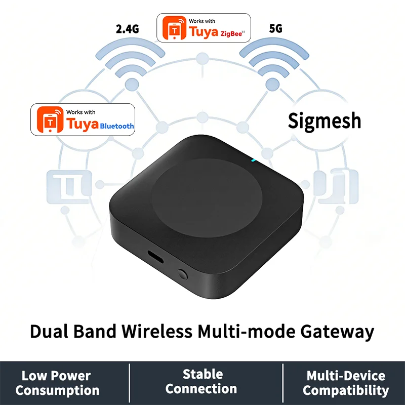 

Dual Band Wireless Multi-mode Gateway 2.4GHz / 5GHz Wi-Fi Zigbee SigMesh Single-point Beacon Mesh Bluetooth 5.0 Connect Hub