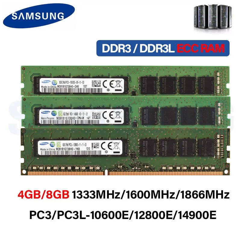 

Samsung DDR3L DDR3 ECC RAM 8GB 1600MHz 1866MHz 1333MHz Workstation Memory PC3-12800E 14900E 10600E 1.35V 1.5V Server Memory