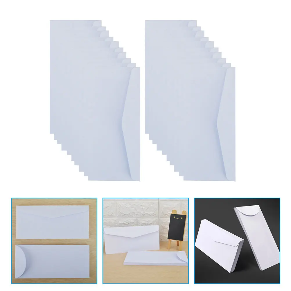 20Pcs Blank Envelopes Thick Paper Business File Envelopes Letter Storage Multi-Use Party Invitation Cards Cheque Envelope