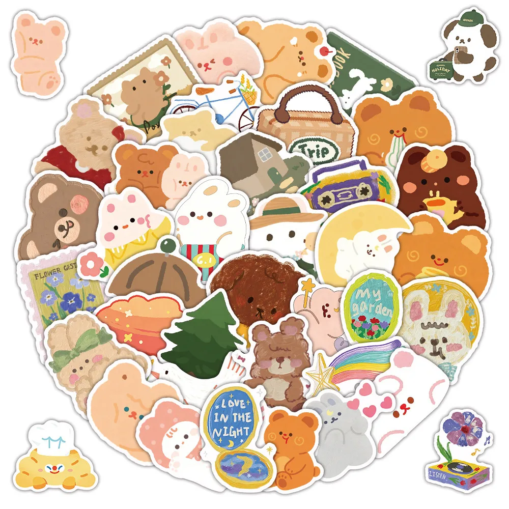 52Sheets Oil Painting Animal Stickers, Art Aesthetic Decorative Decals for Phone Case Laptop Journal Peel Joy Sticker Store