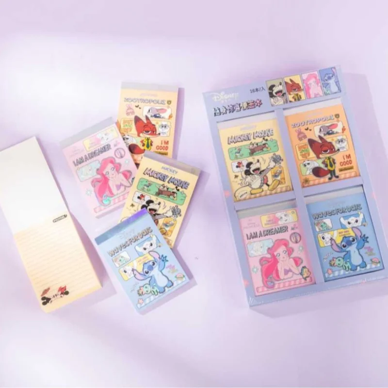 16pcs/lot Disney Princess Stitch Animal Memo Pad Sticky Notes Stationery Label Notepad Planner Sticker Post School Supplies