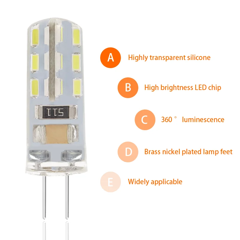 مصباح مكافئ للهالوجين ، مصابيح لا وميض ، ضوء Led G4 ، جهد منخفض ، AC V ، 2W ، سعر رخيص