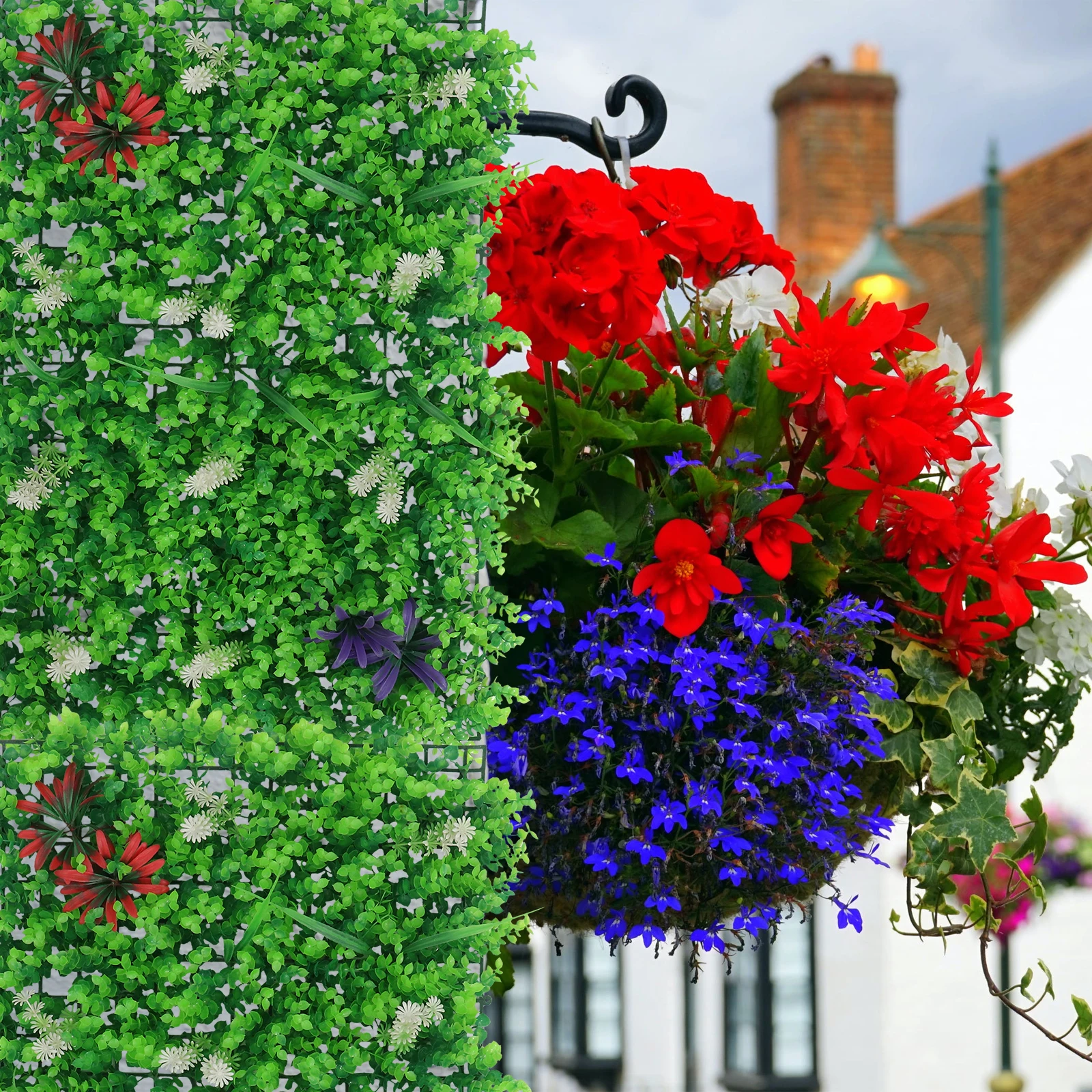 

1pc Artificial Plant Decorative Green Simulated Premium Material Easy Installation No Maintenance Garden Decoration Background