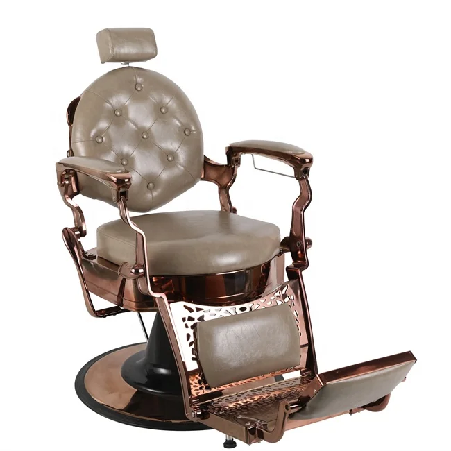 Lily blue rose  gold antique barber chair direct sale;Wholesale hair salon beauty furniture;Luxury salon chairs for barbershop