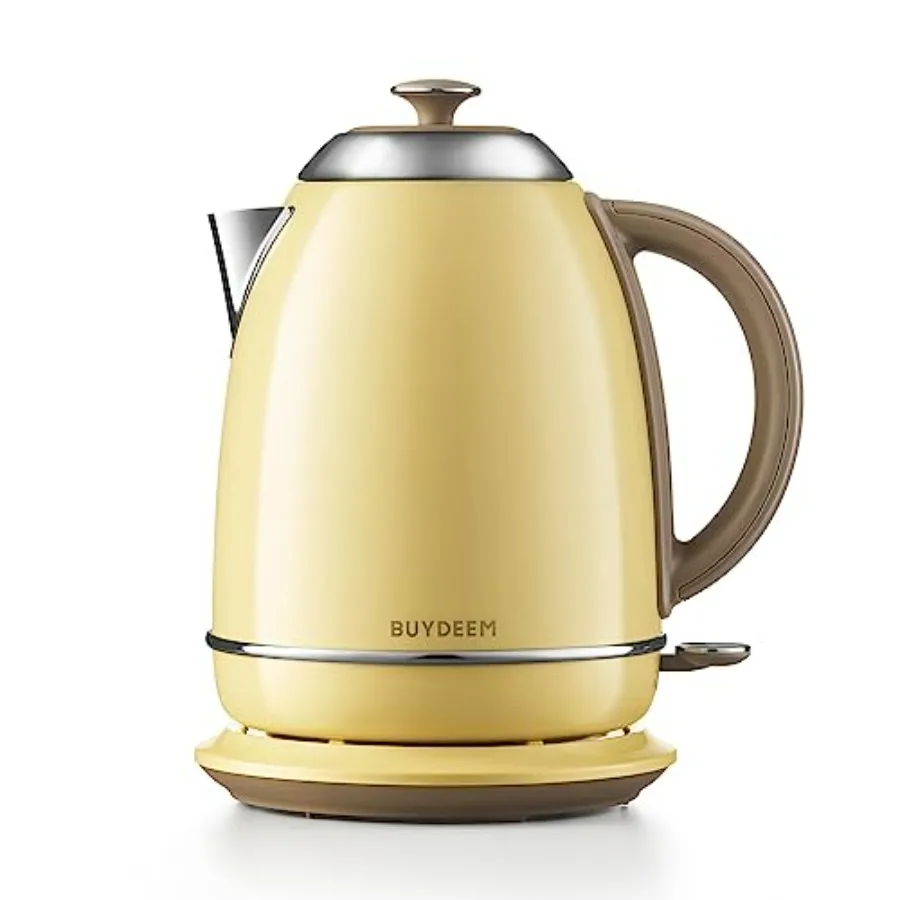 

K640 Stainless Steel Electric Tea Kettle 1.7L Cordless Hot Water Boiler with Auto Shut-Off and Boil Dry Protection Mellow Yello