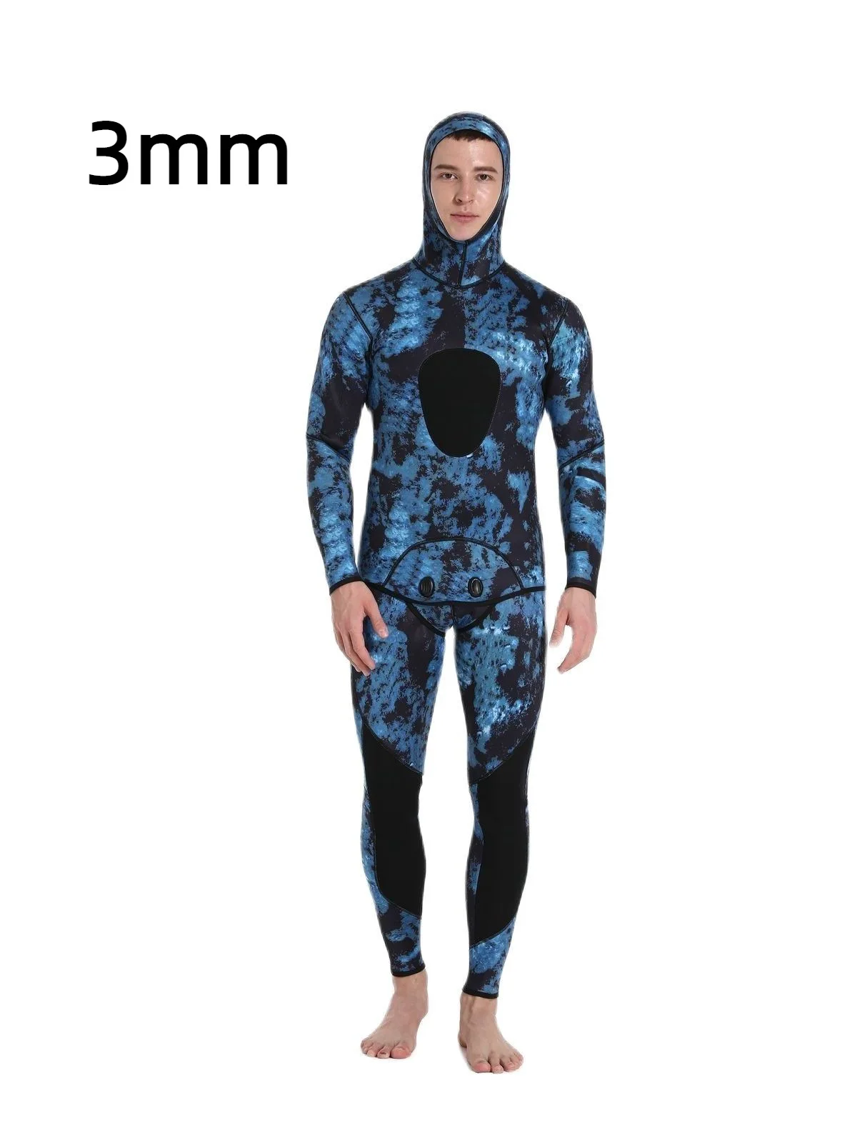 

Long Sleeve Fission Hooded 2 Pieces Camouflage Neoprene Wetsuit 3mm For Men Keep Warm Waterproof Diving Suit Swimming Surfing