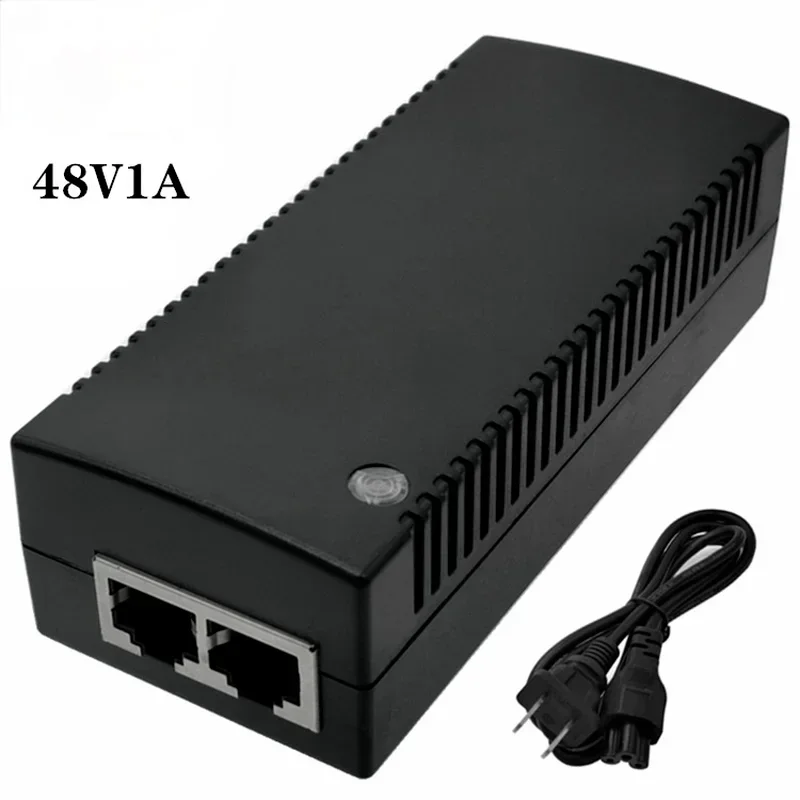 Imagem -03 - Poe Power Supply dc Adapter Desktop Power Injector Ethernet Adapter Vigilância Cctv 24v 2a 24v 1a