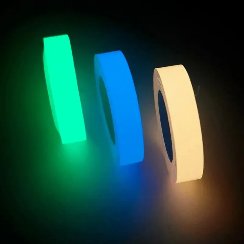 1 Roll Fluorescent Self-Adhesive Glow-In-The-Dark Tape Light Strip Fire Channel Stage Decoration Safety Exit Warning Stickers