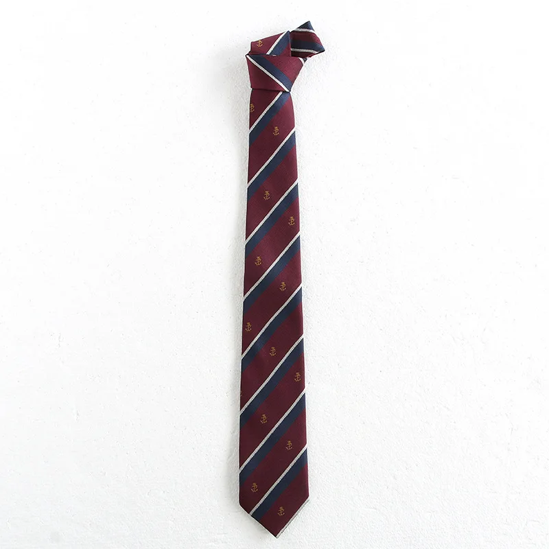 

Casual Striped Crown Tie for Men And Women Student Academic Style Versatile High-End Feeling Trendy Neckwear Accessory