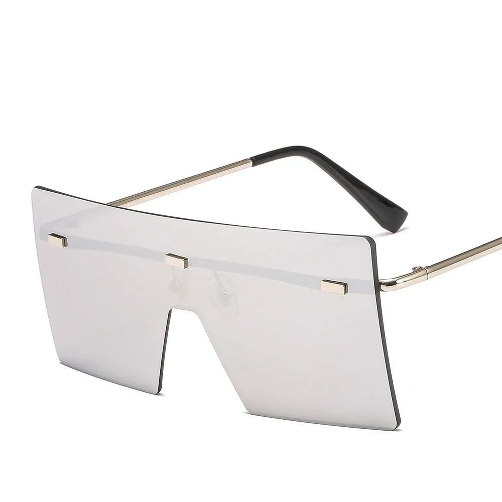 Ponadgabarytowe okulary przeciwsłoneczne bez oprawek moda damska metalowe gradientowe okulary przeciwsłoneczne luksusowe damskie okulary przeciwsłoneczne okulary UV400 odcienie gafas de sol