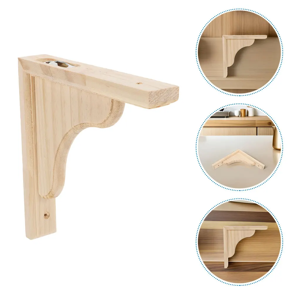 

Unfinished Natural Wood Triangle Bracket Sturdy Triangular Shelf Support for Kitchen Cabinet Floating Wall Shelves Corbels
