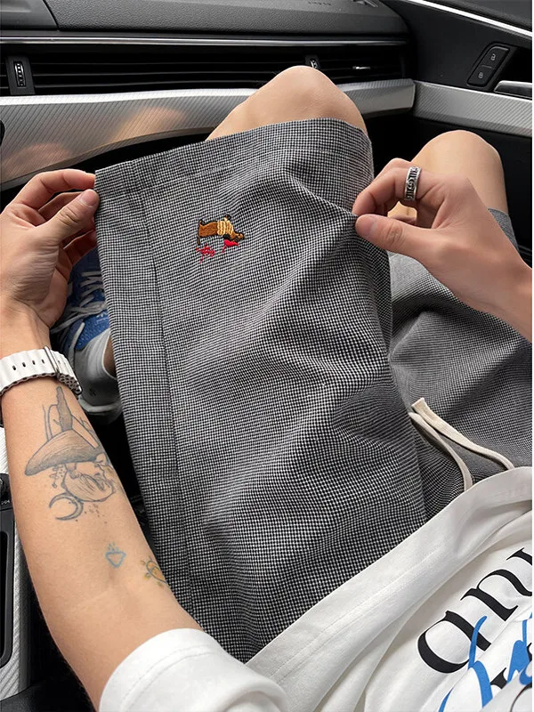 

Мужские летние шорты из ледяного шелка Bla Plaid, быстросохнущие, для активного отдыха, в американском стиле, винтажные, пятидюймовые