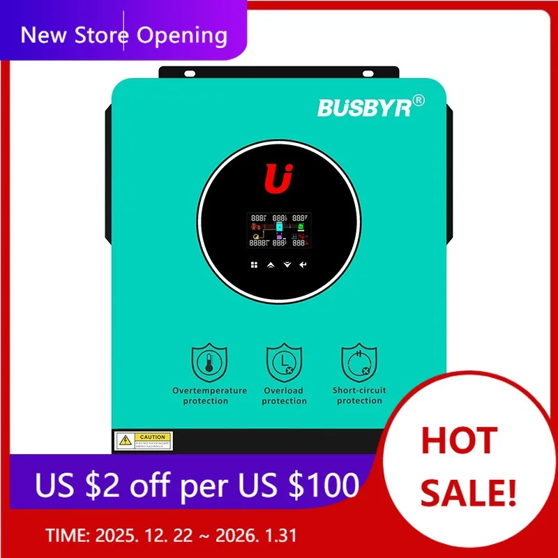 

Busbyr Inverter Pure Sine Wave 6.2KW 4.2KW On/off Grid Busbyr Solar Inverter 6200W 42000W Hybrid Solar Inverter