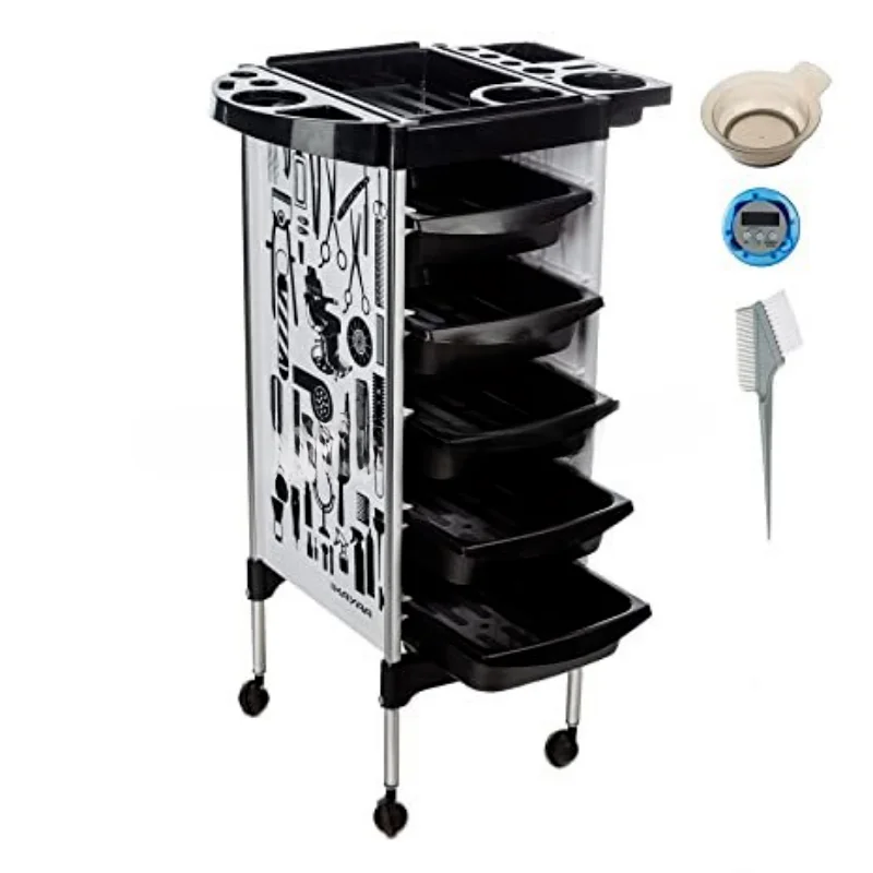 

Cart 5 Drawers Spa Hair Trolley Hairdresser Salon Equipment Hair Storage Station Tray