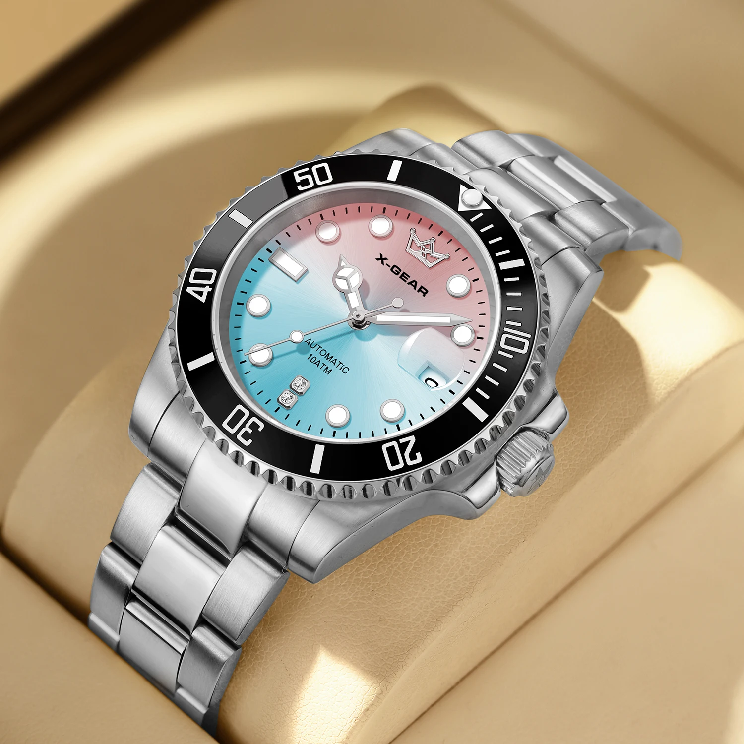 2026 New Men Automatic Mechanical Watches Stainless Steel Waterproof Watch  Water Ghost Luminous Dive Watch with Ceramic Bezel