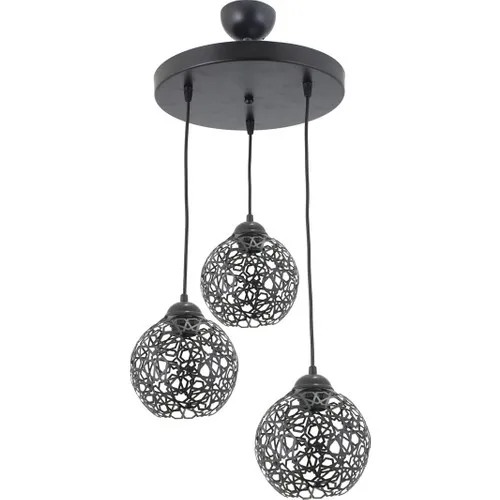 

Lambadar Seljuk Ball Motif Star Wrought Iron Model Retro Rustic Pendant Lamp Chandelier