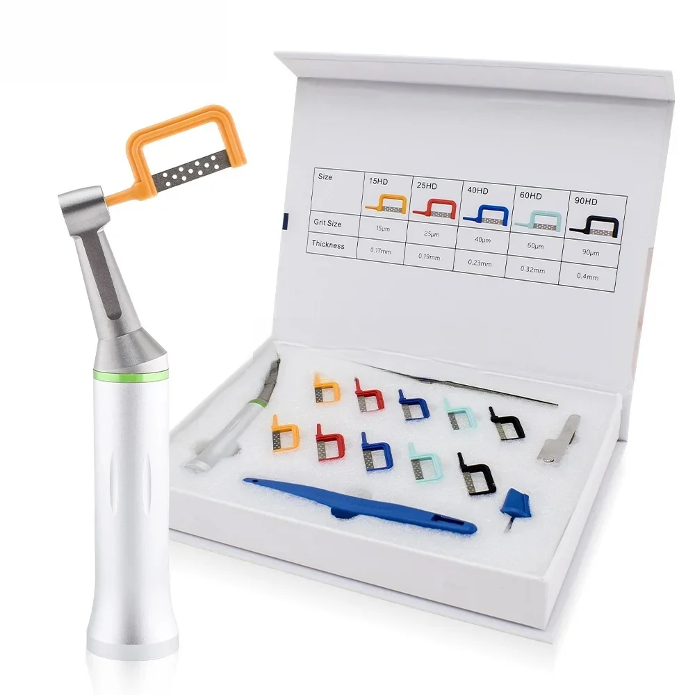 Dental IPR System Reciprocating Interproximal Enamel Reduction Kit, Electric Contra Angle Handpiece with 10Pcs Automatic Strips
