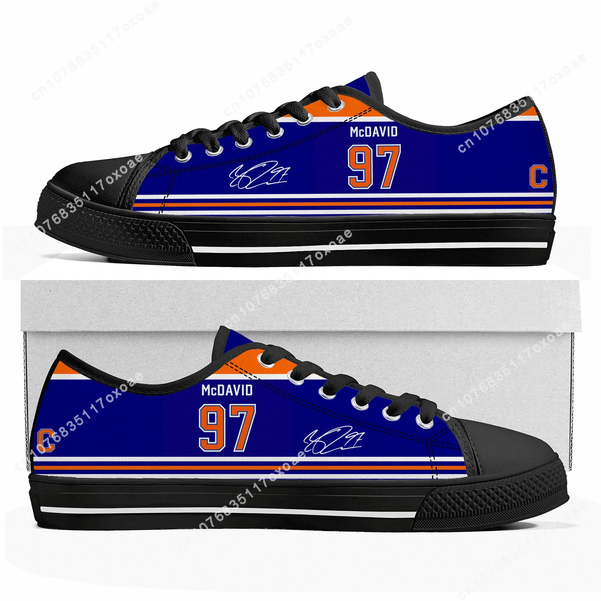 

Connor McDavid ice hockey NO 97 Low Top Sneakers Mens Womens Teenager High Quality Canvas Sneaker Casual Shoes Custom Shoe