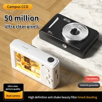 Cámara Digital 4K Cámara Dual Flash 50 millones de píxeles Retro pantalla de 2,4 pulgadas CCD tarjeta portátil cámara con Zoom Digital 8x de nivel básico