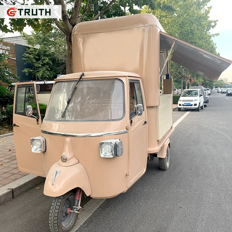 

Electric Tricycle for Serving Ice Cream Ape Model for Snack Food Factory Winery Retail Dairy Factory Hotdog Food Shop for BBQ