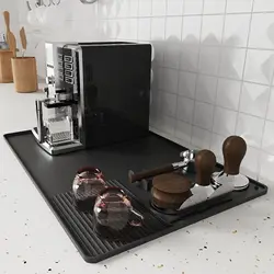 3-In-1 Silicone Coffee Mat Multi-Functional Non-Slip Bar Mat for Countertops for Mess-Free Coffee Station Setup Essential Coffee