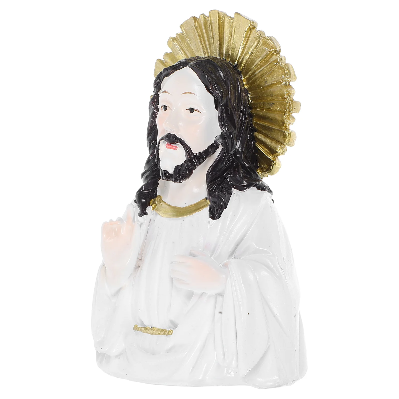 

Spiritual Jesus Bust Statue Resin Made Intricate Design for Christian Holidays Church Decor Desk Ornament Blessing Gift Choice