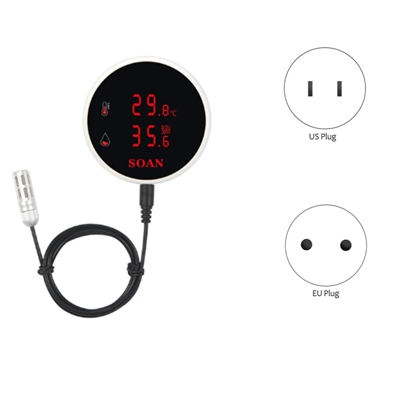 

Tuya Wifi Temperature And Humidity Sensor External Probe Digital LCD Display Indoor Thermometer Hygrometer