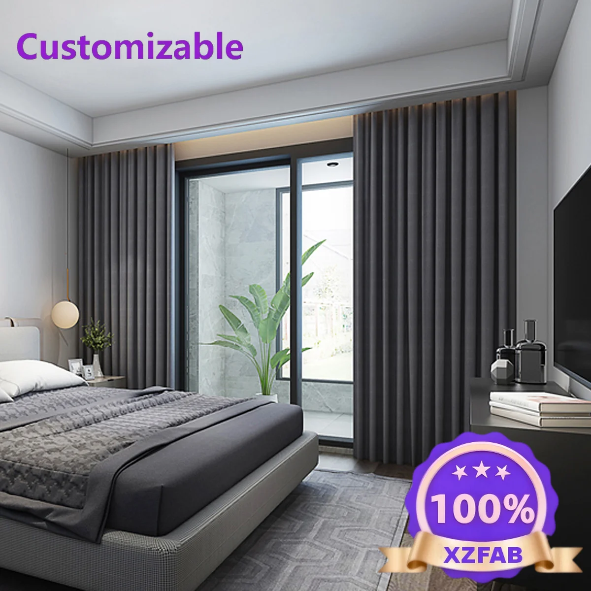 Factory Direct 2026 Custom Made Smart Motorized Blackout Curtains Luxury Electric Drapes with Remote & App Control Thermal