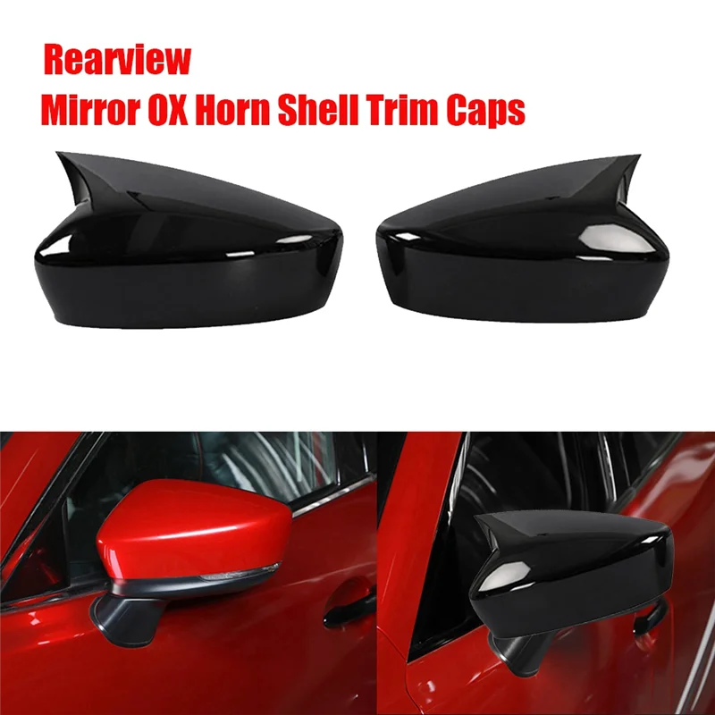 Car Side Wing Rearview Mirror Caps Trim for Mazda 6 Atenza 2020-2023 Rear View OX Horn Shell Protect Cover Carbon