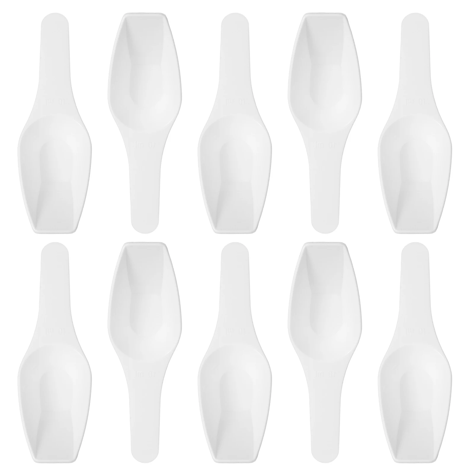 

10pcs Measuring Flat Bottom Plastic Weighing Spoons Precision Sample Ice Scooper Use Pp Material 10Ml