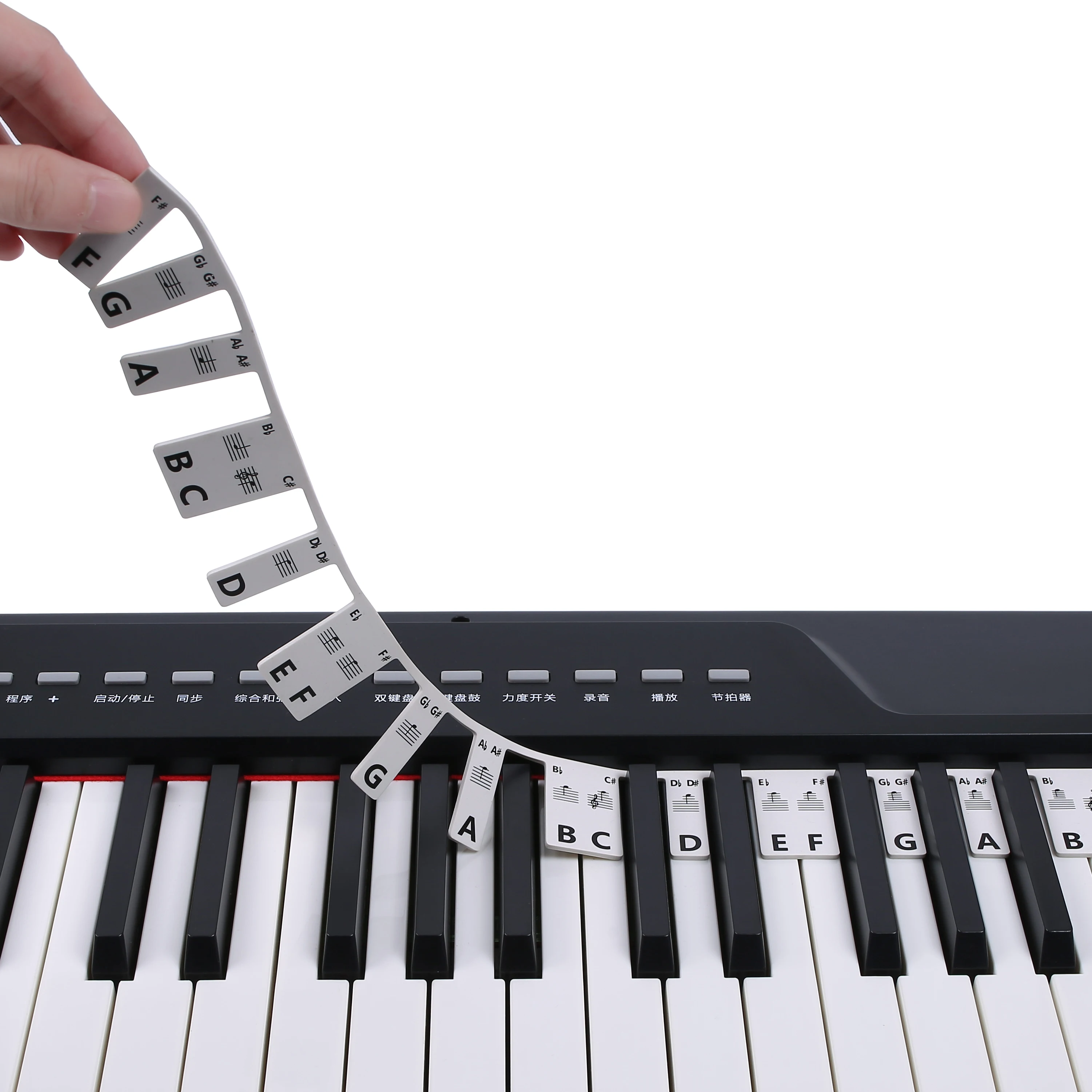 61 88 Keys Piano Keyboard Note Labels Marker Free Paste Overlay Silicone Strips Piano Guide for Beginners Kids Practice Sticker