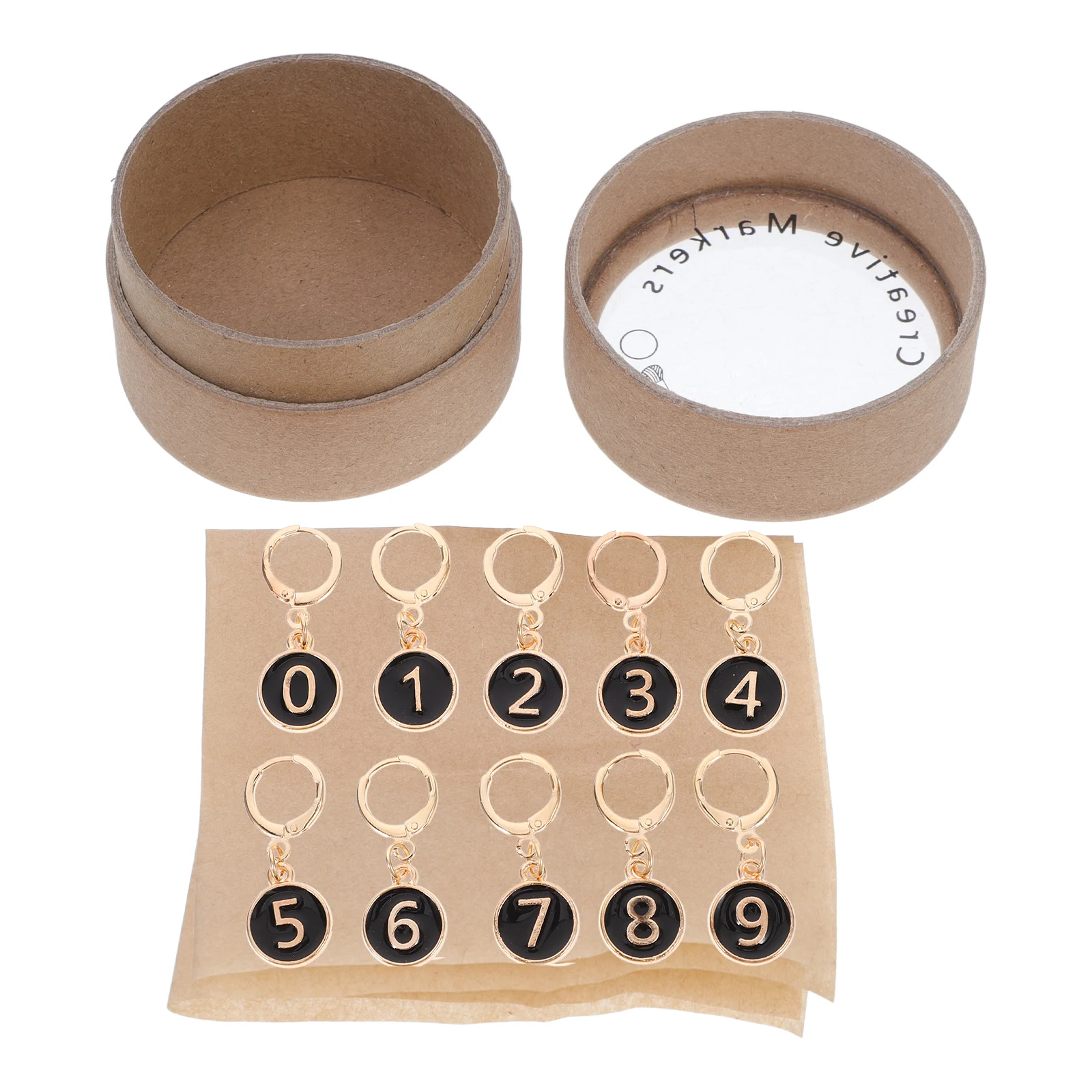 

10pcs Stitch Marker Charms Number 0-9 Alloy Knitting Counters For Crocheting Sewing Weaving Crafts Black Row Counter Clips