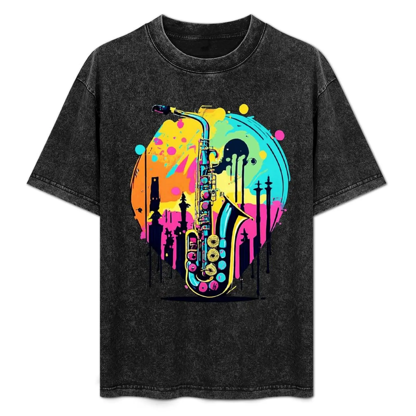 

Graffiti style saxophone T-Shirt Festive Simple T-Shirt