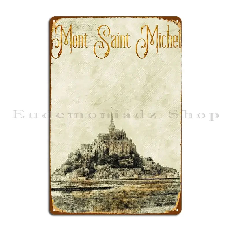 Mont Saint Michel Metal Sign Garage Decoration Club Plaques Personalized Plates Tin Sign Poster