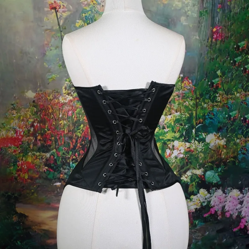 

Женская мода, сетчатая лоскутная форма «рыбий кости», втулка на шнуровке, регулируемая облегающая корректирующая одежда, повседневный корсет, майка, жилет, топы