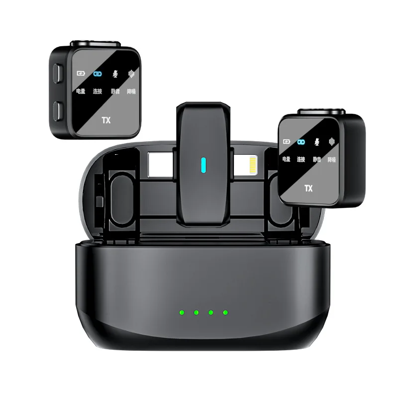 

Новый квадратный петличный микрофон с зажимом, беспроводной микрофон 2-в-1 для прямой трансляции, профессиональное шумоподавление