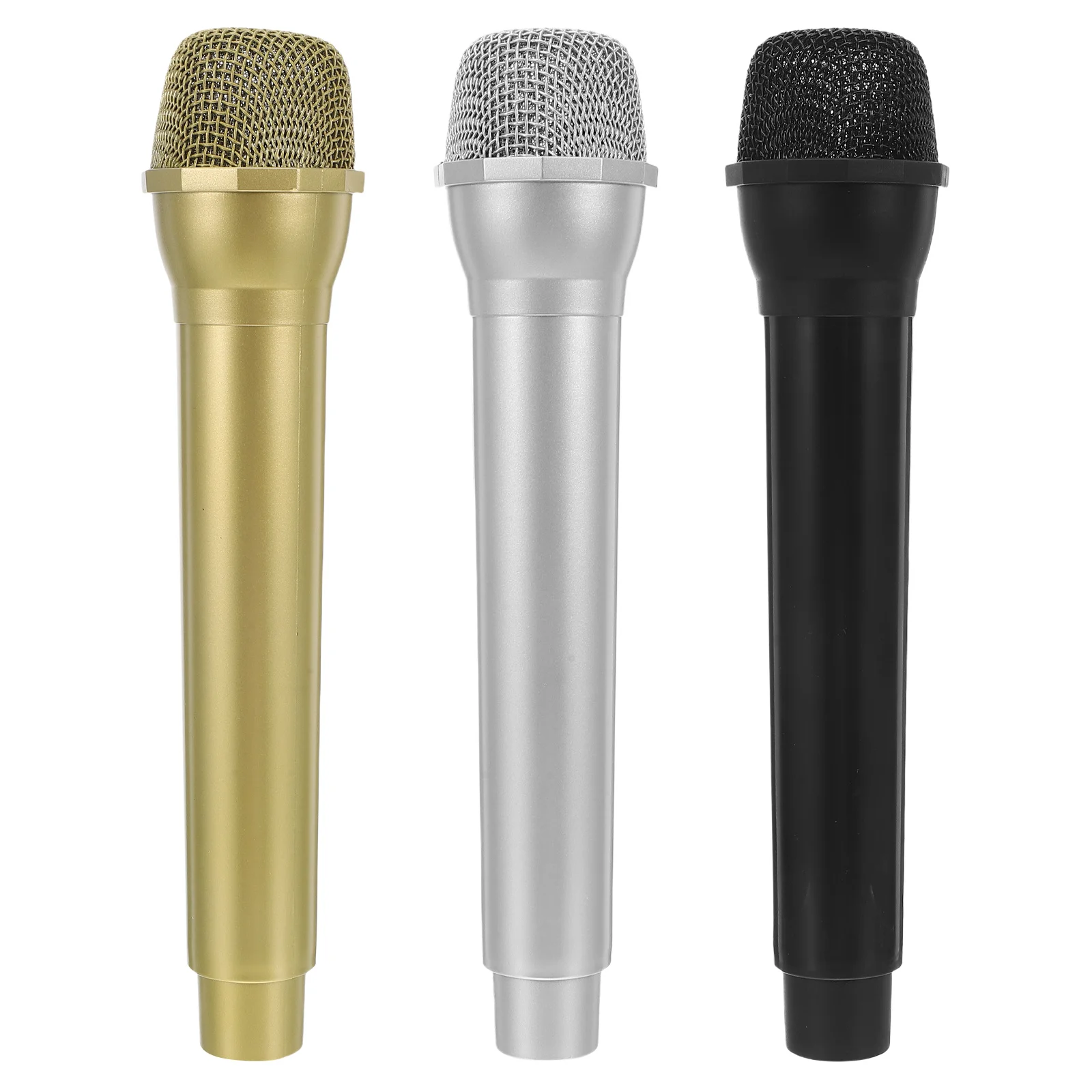 

3pcs Children Microphone Lightweight Plastic Handheld Pretend Play Mic For Role-Playing News Reporter Stage Party Games