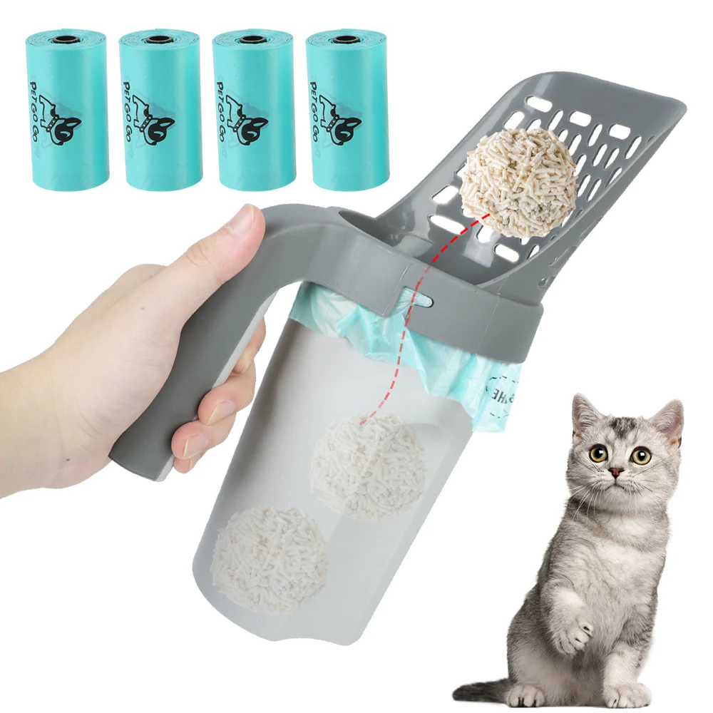 Pá de maca para gatos, caixa de areia para gatos, ferramenta de limpeza para animais de estimação, portátil, auto-limpeza, suprimentos para gatos, limpeza de areia