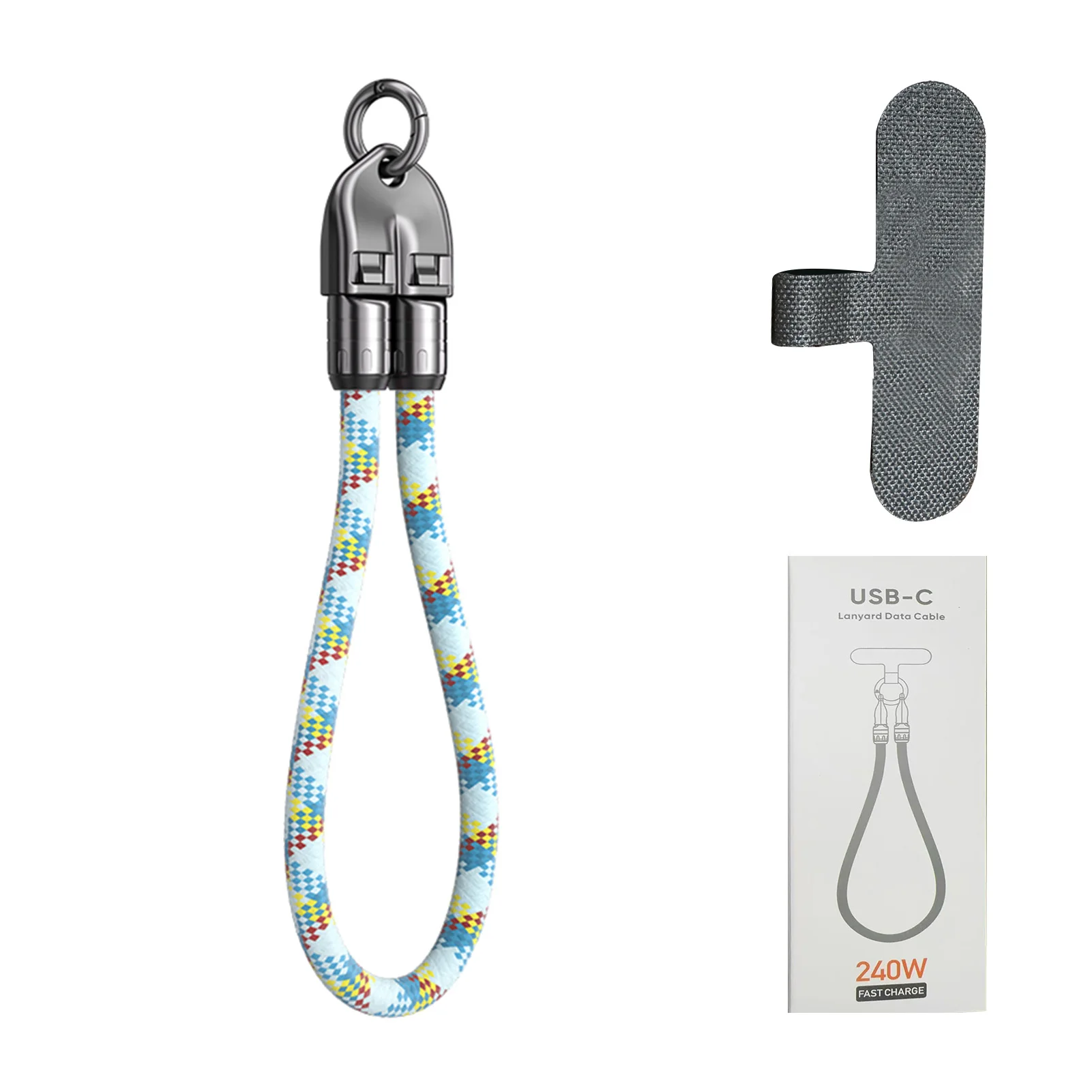 30 cm Type-C naar Type-C-kabel met PD240W snellaadfunctie en gegevensoverdracht, USB-C-kabel met een slot van zinklegering en een gevlochten nylon buitenlaag.