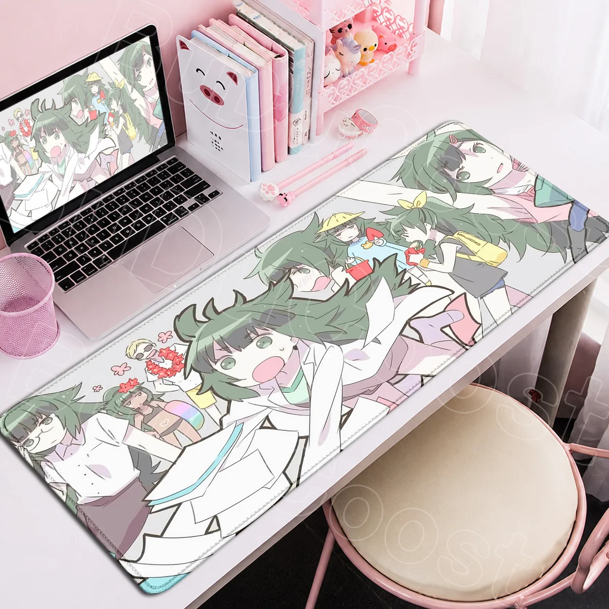 Anime Steins Gate Shiina Mayuri Large Office Mouse Pad Gamer Computer Keyboard Mats Locking Edge Rubber Desktop Carpet 900x400mm