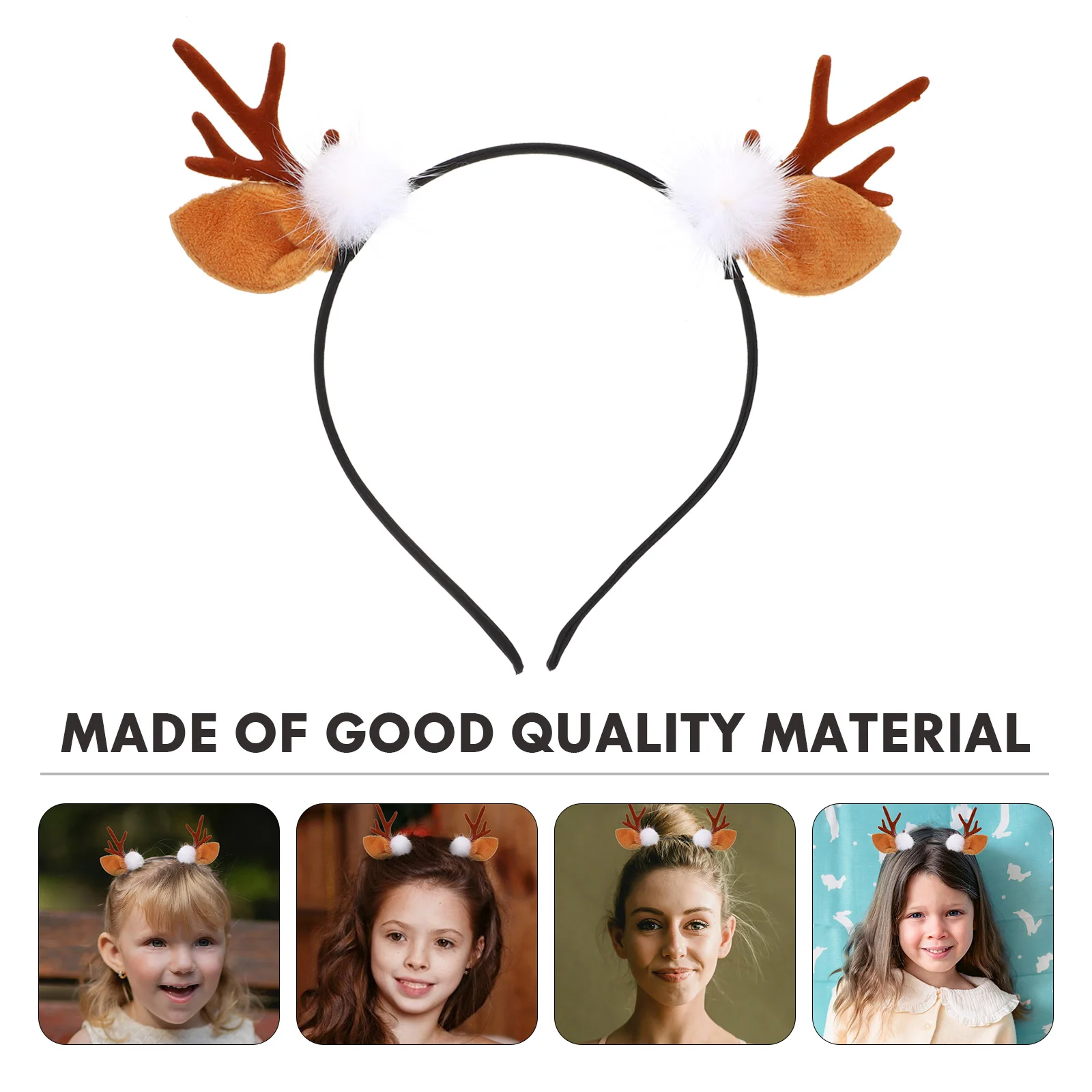 

Hair Kit for Girls Antler Headband Clip Adorable Headdress Resin Flocking Delicate Child