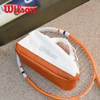 Wilson ROLAND GARROS KEY CHAIN BAG Français Ouvert Orange Blanc Portable Mini Tennis Key Pack RG WR 8035001001