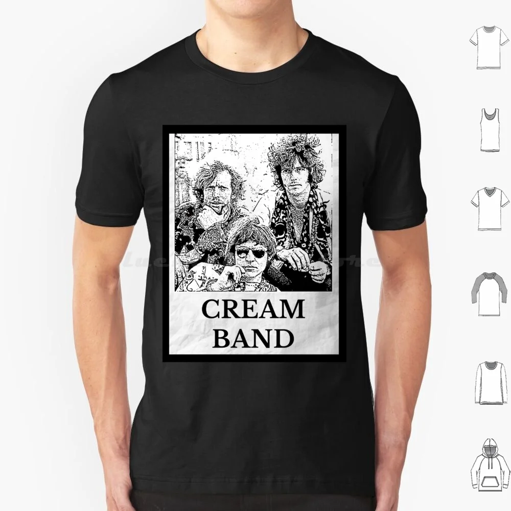 Camiseta Cream Band de algodón para hombres y mujeres, banda de crema con estampado DIY, banda de crema