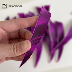 50PCS 4Inch Carbon Arrow Feathers Shield Cutter Shape Camo Purple Turkey Feathers Fletching for Bow Archery Vanes Accessories