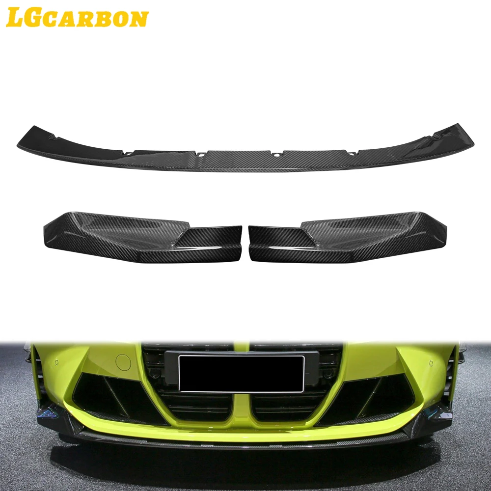 LGcarbon For BMW 3 Series 4 Series G80 G82 G83 M3 M4 Dry Carbon Fiber Front Lip CSL BodyKit Spoiler Bumper Splitter 2021+