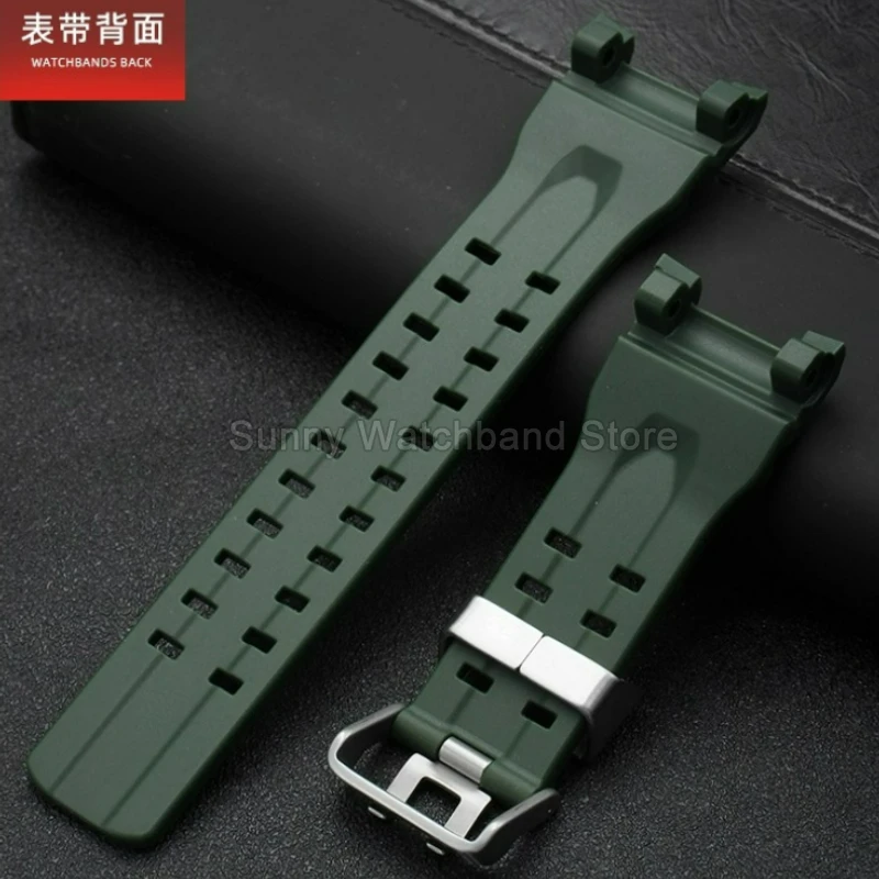 Special Concave Interface Resin Watch Bracelet for Casio Mudmaster 3rd Generation GWG-B1000 Watch Strap Black Army-Green Red - view 4
