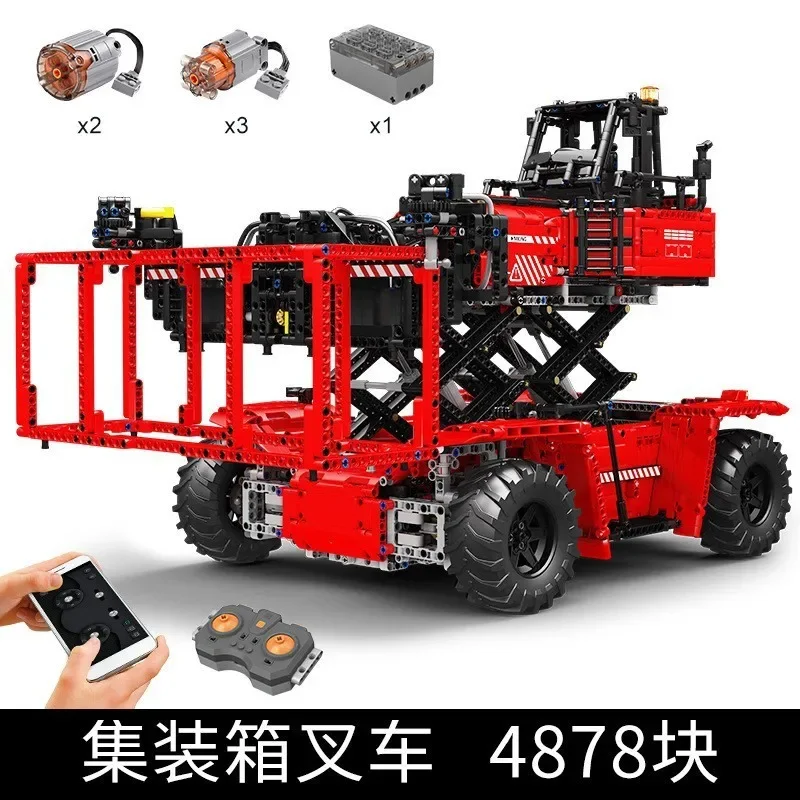 

MOULD KING 17029 Technical Engineering Vehicle Container Forklift Building Blocks Remote Control Truck Car Toys For Kids Gifts