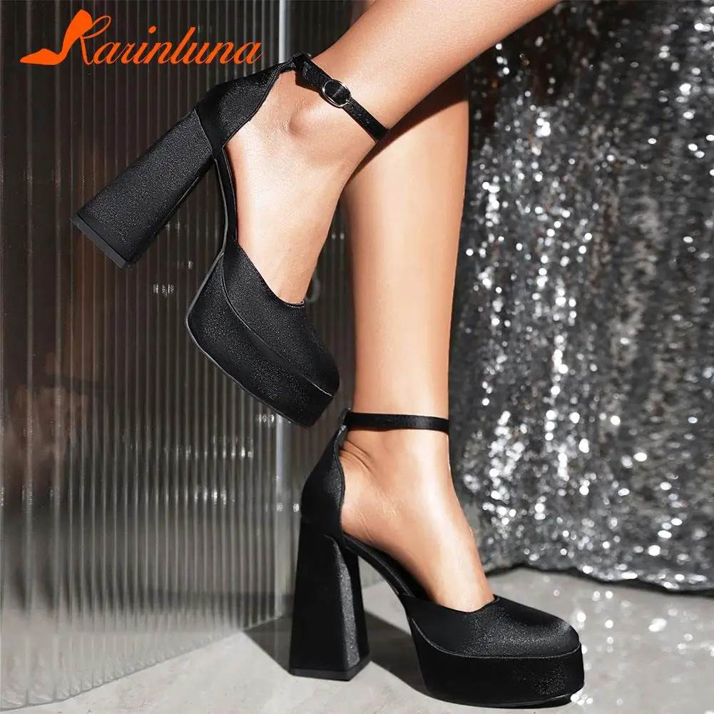 Super High Heeled Women Pumps 2023 Vintage Buckle Mary Jane Shoes Great Quality In Spring Summer All-match Temperament Pumps